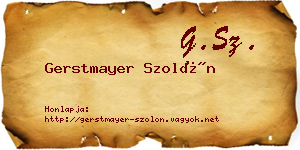 Gerstmayer Szolón névjegykártya